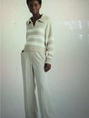 Quince Cream Wide-Leg Trousers